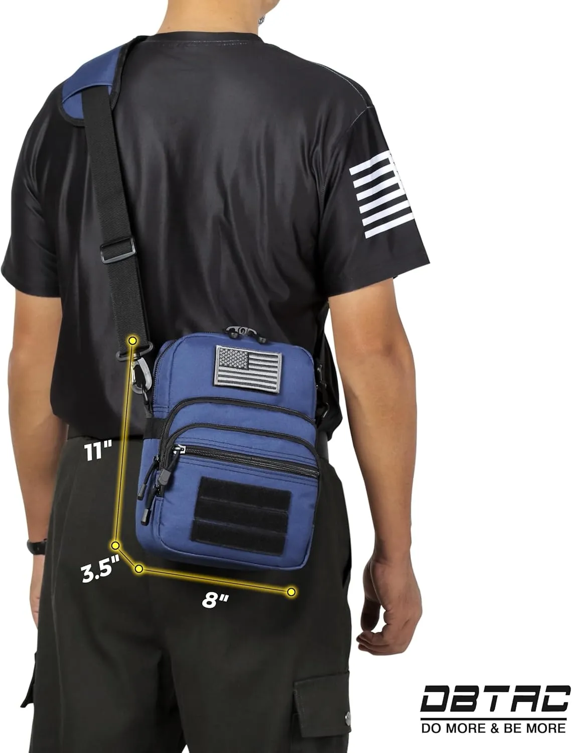 DBTAC Compact Gun Pouch w/Shoulder Strap | 3L CCW Crossbody Travel Bag Tactical Shoulder Bag w/Gun Holder, Urban Blue