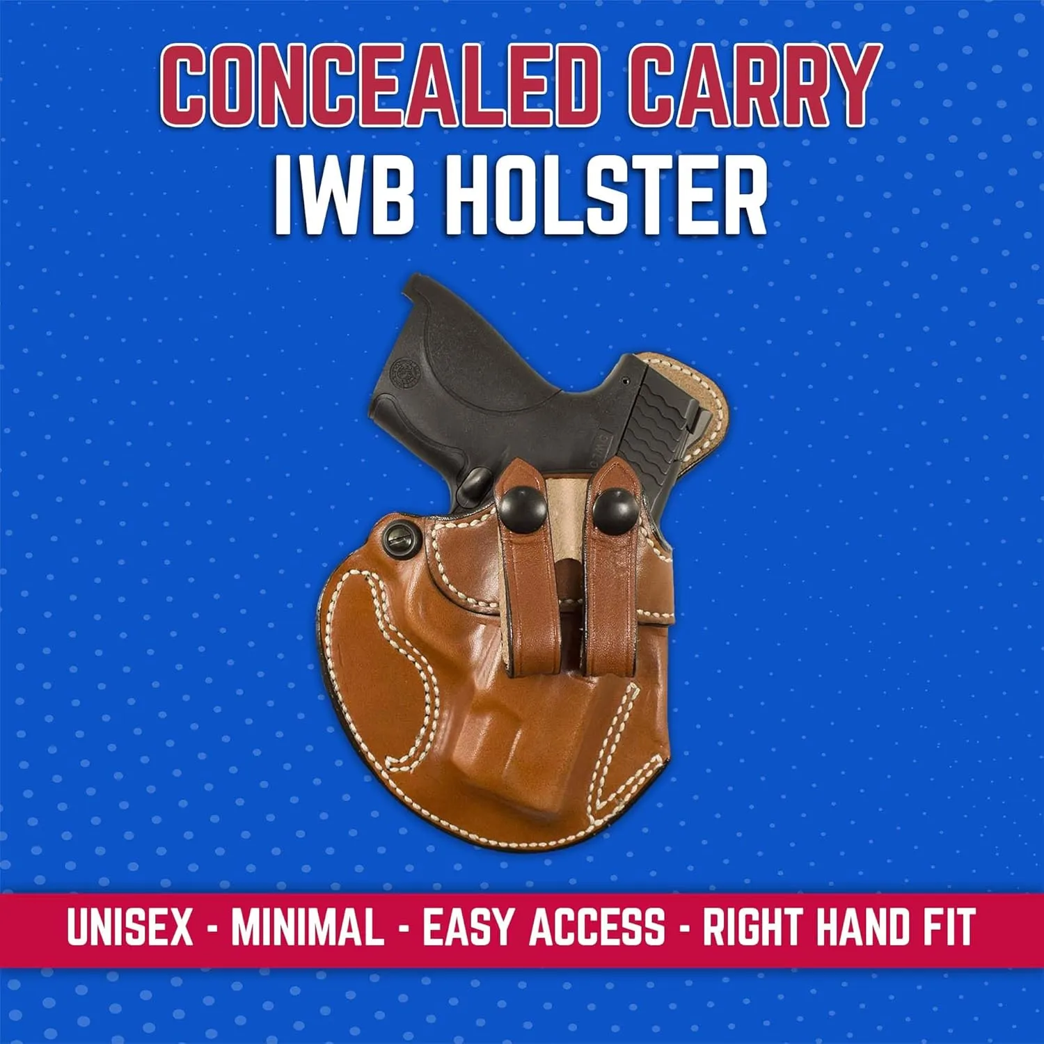 DeSantis Cozy Partner IWB Holster - Holster IWB, Conceal Carry Pistol Holster, Concealed Gun Holster for Men & Women, Compact, Adjustable Leather Holster