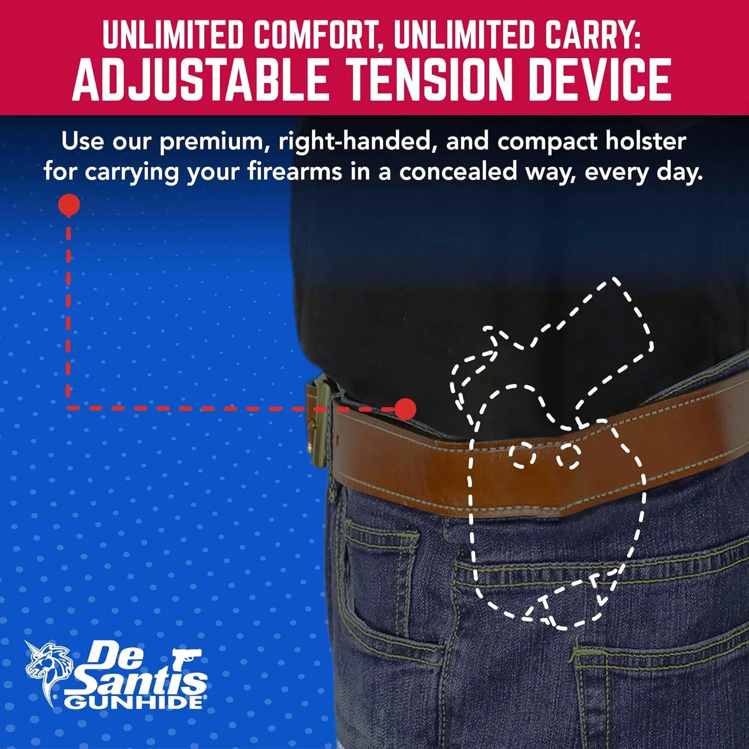 DeSantis Cozy Partner IWB Holster - Holster IWB, Conceal Carry Pistol Holster, Concealed Gun Holster for Men & Women, Compact, Adjustable Leather Holster