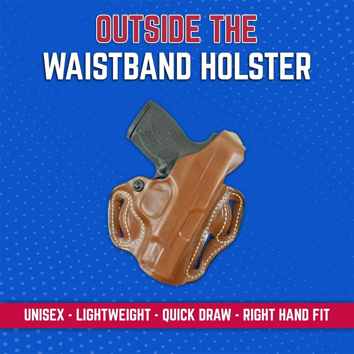 DeSantis Thumb Break Scabbard - OWB Gun Holster for Men and Women, Leather Belt Slide Holster for Pistols, Exact Molding, Secure and Concealable Carry