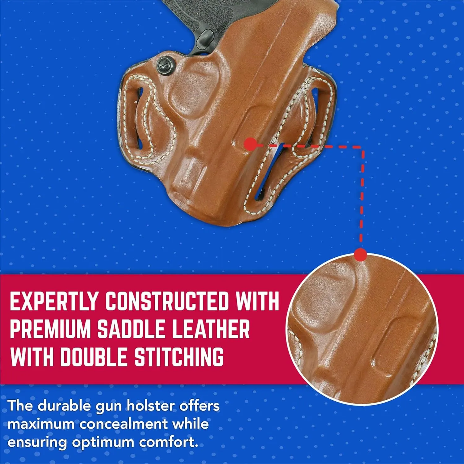 DeSantis Thumb Break Scabbard - OWB Gun Holster for Men and Women, Leather Belt Slide Holster for Pistols, Exact Molding, Secure and Concealable Carry