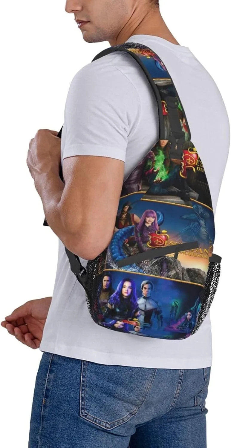 Desc-endants 3 Crossbody Bag Sling Shoulder Backpack, for Outdoor Travel,Sports,Camping,Hiking,Shoulder Bags