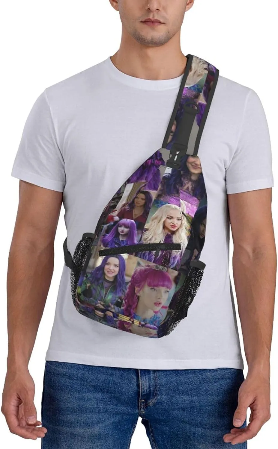 Desc-endants 3 Crossbody Bag Sling Shoulder Backpack, for Outdoor Travel,Sports,Camping,Hiking,Shoulder Bags