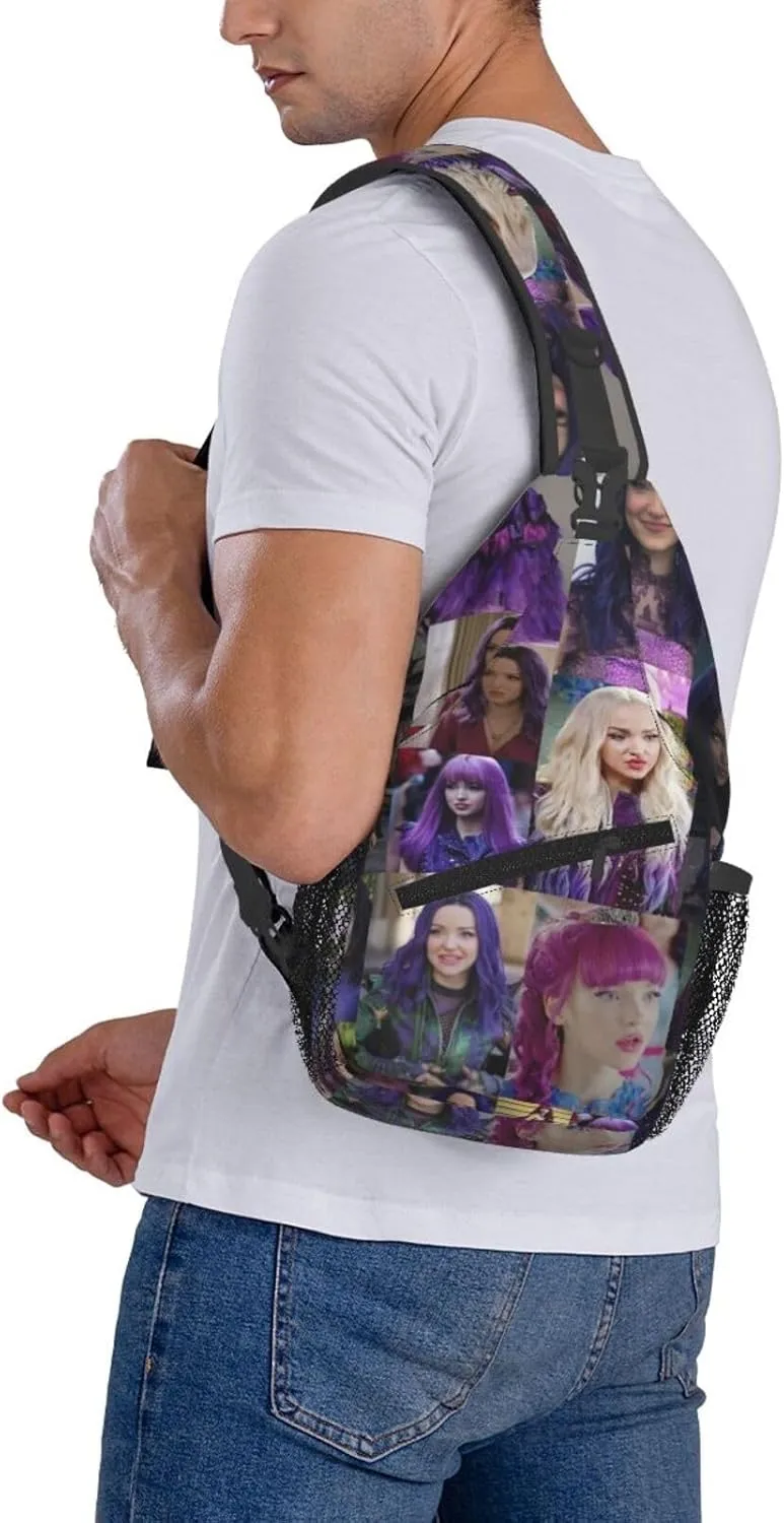 Desc-endants 3 Crossbody Bag Sling Shoulder Backpack, for Outdoor Travel,Sports,Camping,Hiking,Shoulder Bags