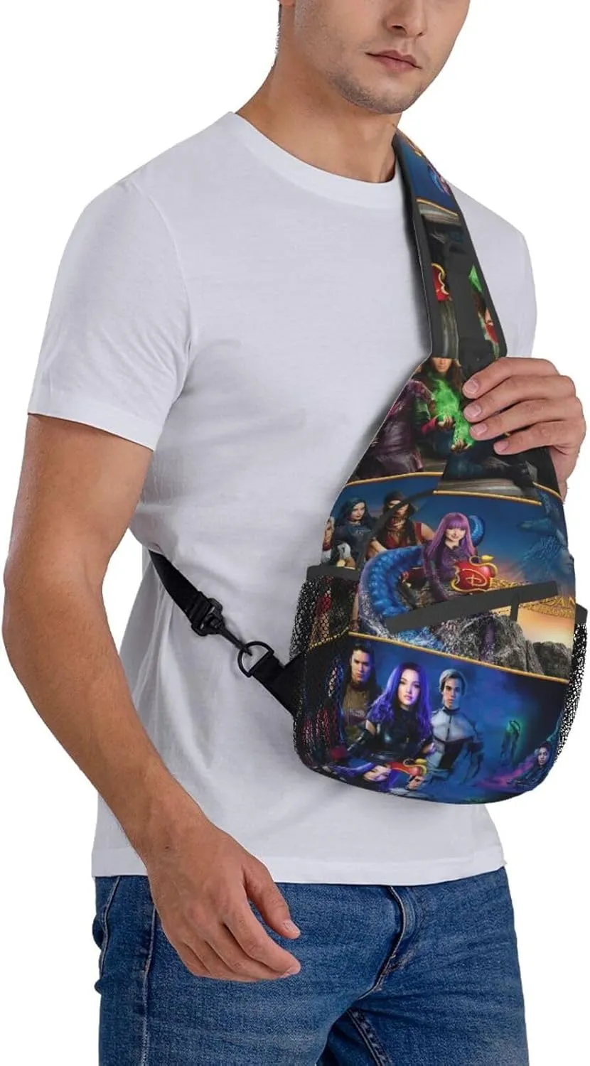 Desc-endants 3 Crossbody Bag Sling Shoulder Backpack, for Outdoor Travel,Sports,Camping,Hiking,Shoulder Bags