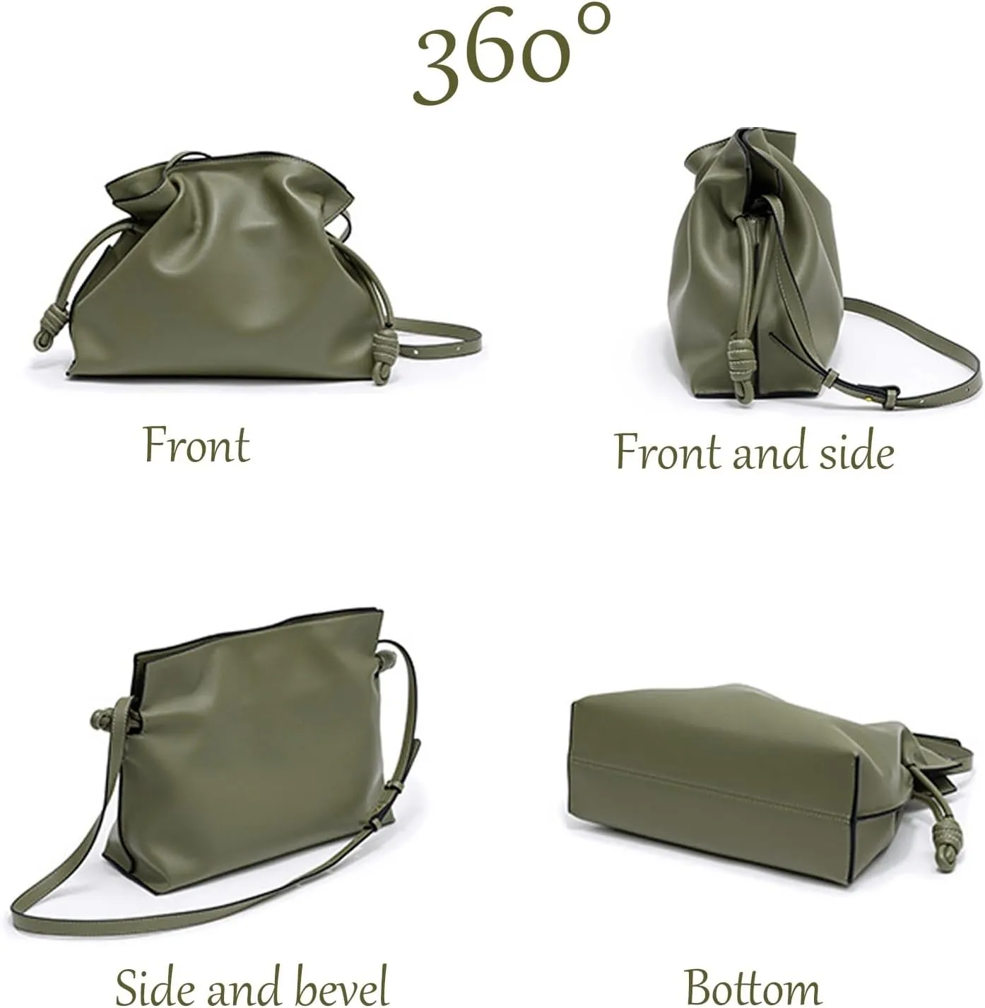 Designer Bucket Women's bags,Genuine Leather Shoulder Hobo Bag,Chic Drawstring Storage Leather Crossbody Bag for Women