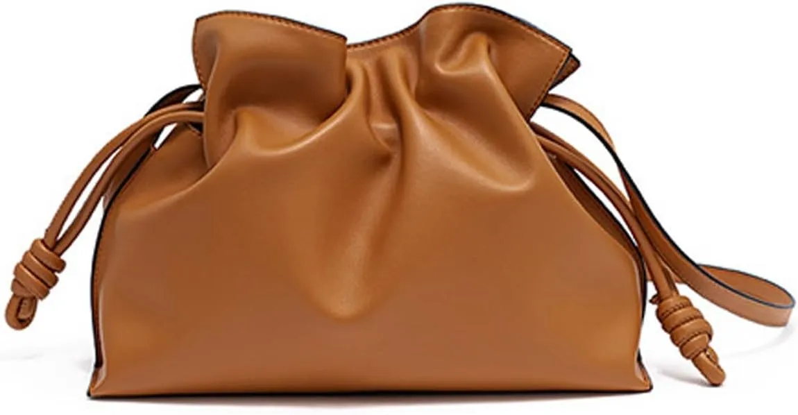 Designer Bucket Women's bags,Genuine Leather Shoulder Hobo Bag,Chic Drawstring Storage Leather Crossbody Bag for Women