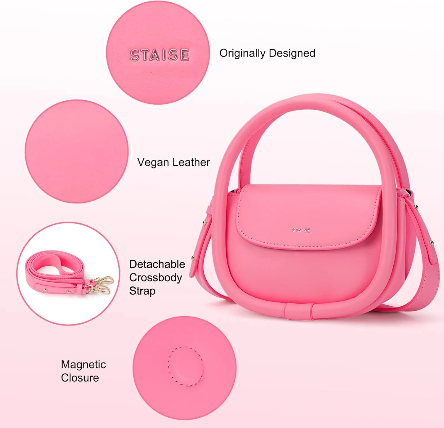 Designer Top Handle Shoulder Bags for Women, Trendy Mini Crossbody Purses, Women’s Leather Handbags with Straps