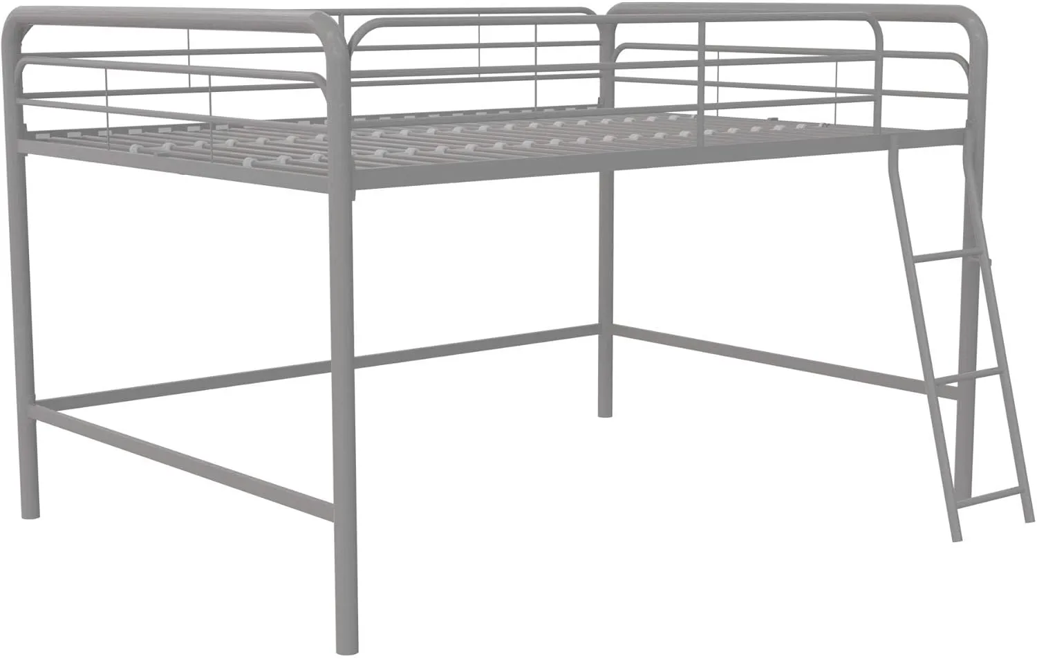 DHP Jett Junior Full Metal Loft Bed, Silver