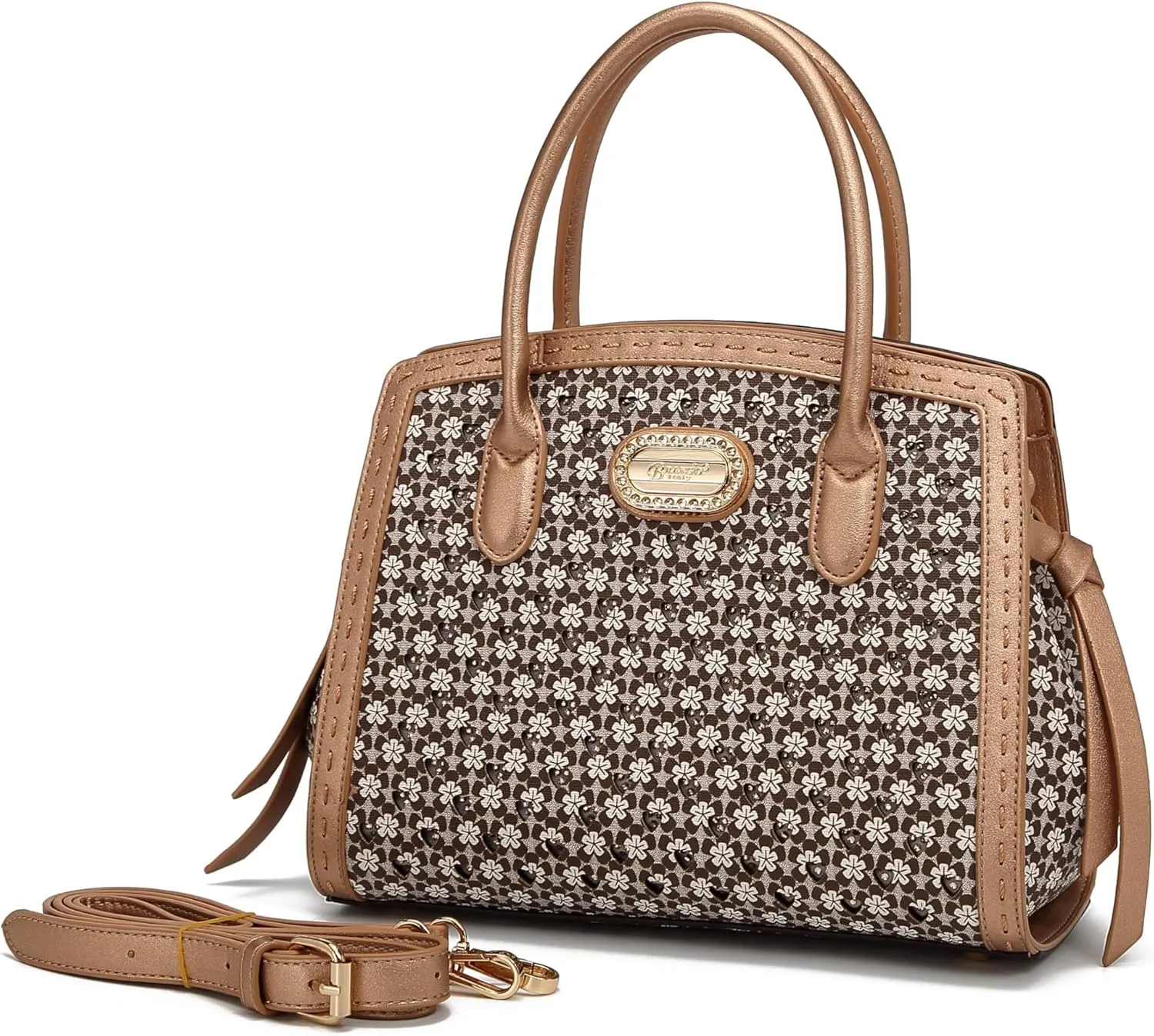 Diamond Marvel Rhinestone Top Handle Handbag Bling Open Heart Work Tote Bag with Shoulder Strap