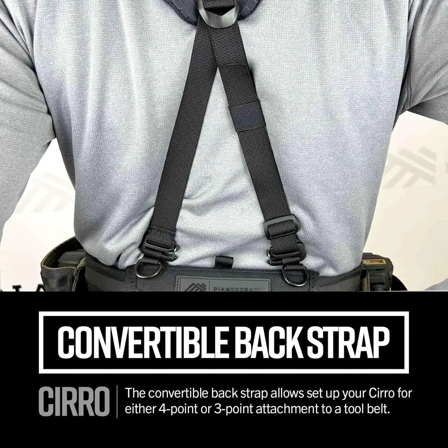 Diamondback Deluxe Suspenders for Tool Belts - Adjustable Tool Belt Suspenders for 4"- 6" Belts