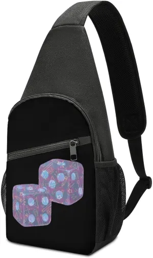 Dice Math Physics Chest Bag for Men Small Sling Backpack Crossbody Sling Bags for Outdoors Hiking Traveling