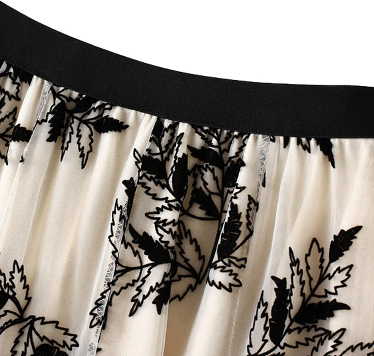 Dirholl Women's A-Line Fairy Elastic Waist Polyester Spandex Midi Skirt