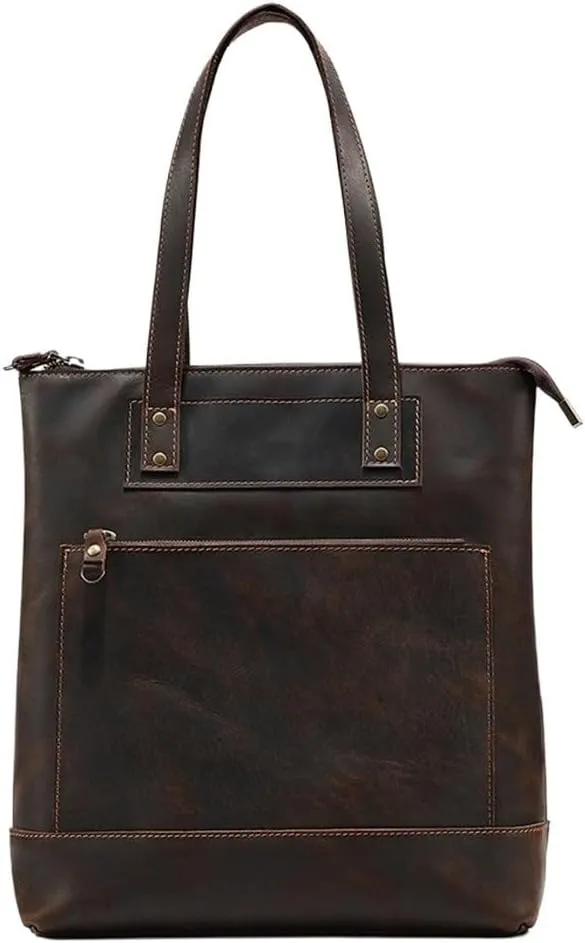 Distressed Leather Vintage Travel Hand Bag Carry on Waterproof Business Briefcase Men Vacation Office Commuter