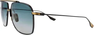 Dita ALKAMX DT DTS100 A-02 Black Rhodium/Yellow Gold Metal Aviator Sunglasses Blue Gradient Lens