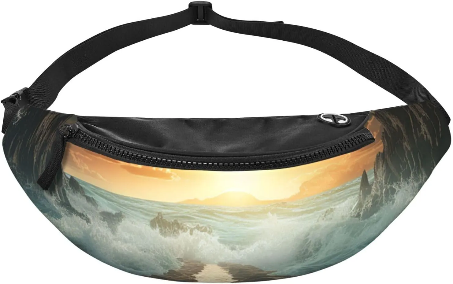 Divided Sea Pathway Fanny Pack for Women Men Waist Bag Waterproof Belt Bag with Adjustable Strap
