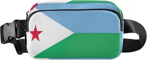 Djibouti Flag National Waterproof Fanny Packs for Women Hip Pack Belt Bag Hiking Travel Waist Pack for Men