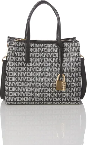 DKNY Farah Logo Crossbody Satchel with Padlock Charm
