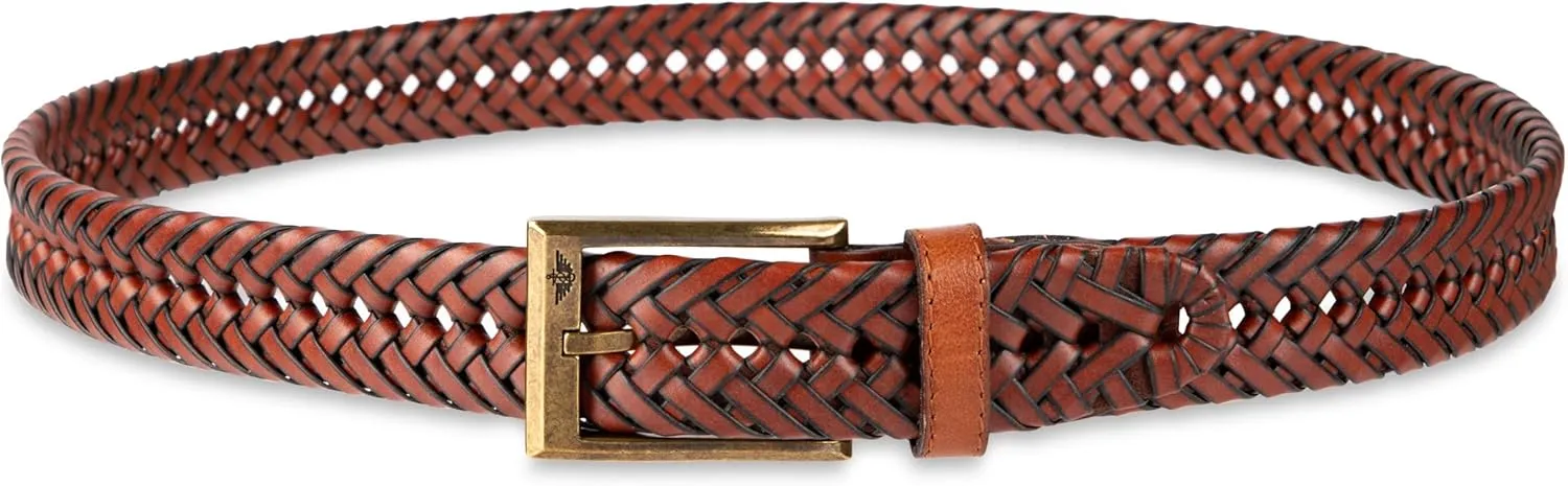 Dockers Men’s Leather Braided Fully Adjustable Belt
