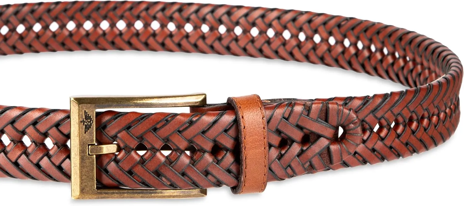 Dockers Men’s Leather Braided Fully Adjustable Belt