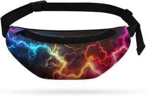 doginthehole 3D Lightning Kids Fanny Pack for Boys Travel Small Waist Bag Lightweight Crossbody Belt Bags for Boys Fanny Bags with Adjustable Straps