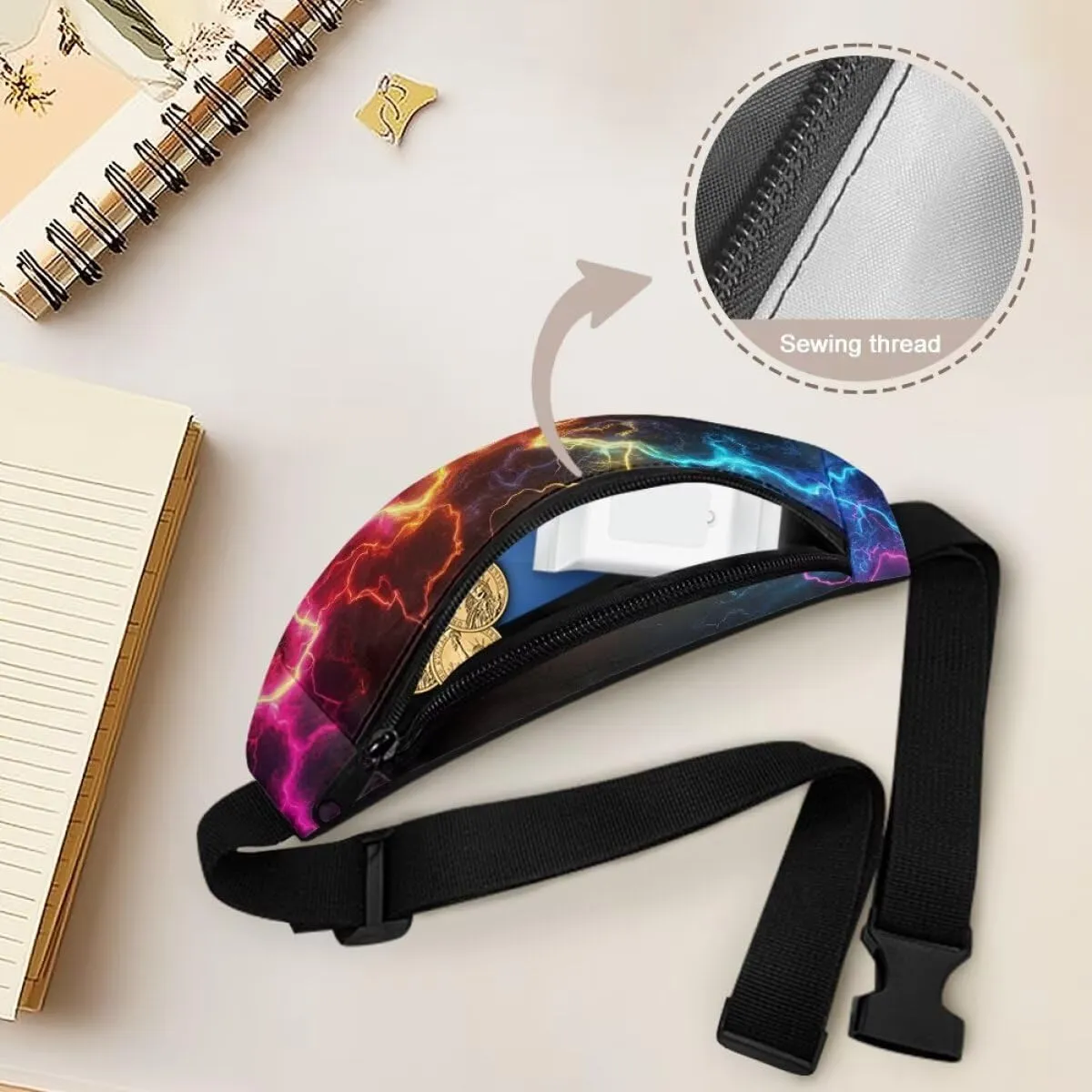doginthehole 3D Lightning Kids Fanny Pack for Boys Travel Small Waist Bag Lightweight Crossbody Belt Bags for Boys Fanny Bags with Adjustable Straps