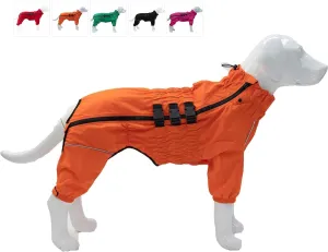 Dogs Waterproof Jacket, Lightweight Waterproof Jacket Reflective Safety Dog Raincoat Windproof Snow-Proof Dog Vest for Small Medium Large Dogs Orange 4XL
