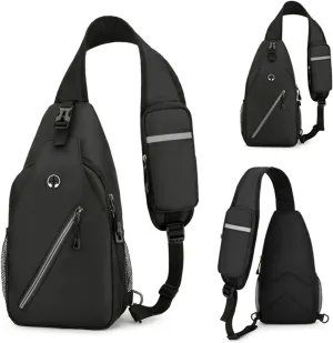 DOJUNS Crossbody Bags Sling Backpack, Sling Bag Cross body Shoulder Bag for Men and Women Chest Bag Travel Hiking Daypack (Dark Grey)