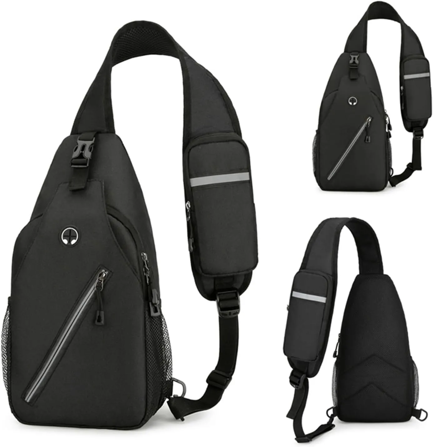 DOJUNS Crossbody Bags Sling Backpack, Sling Bag Cross body Shoulder Bag for Men and Women Chest Bag Travel Hiking Daypack (Dark Grey)