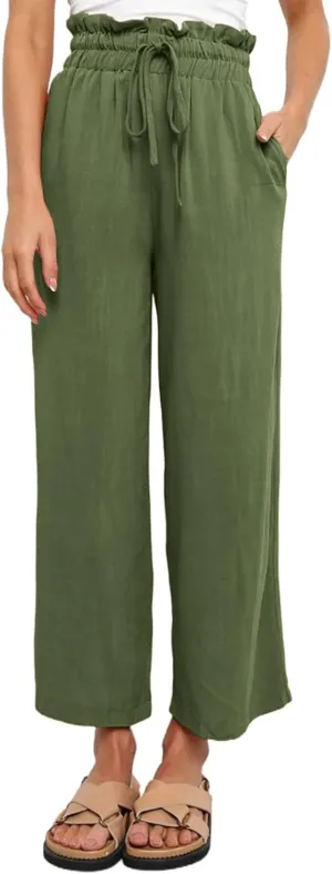 Dokotoo Womens Casual Elastic Waist Solid Comfy Jogging Jogger Pants with Pockets