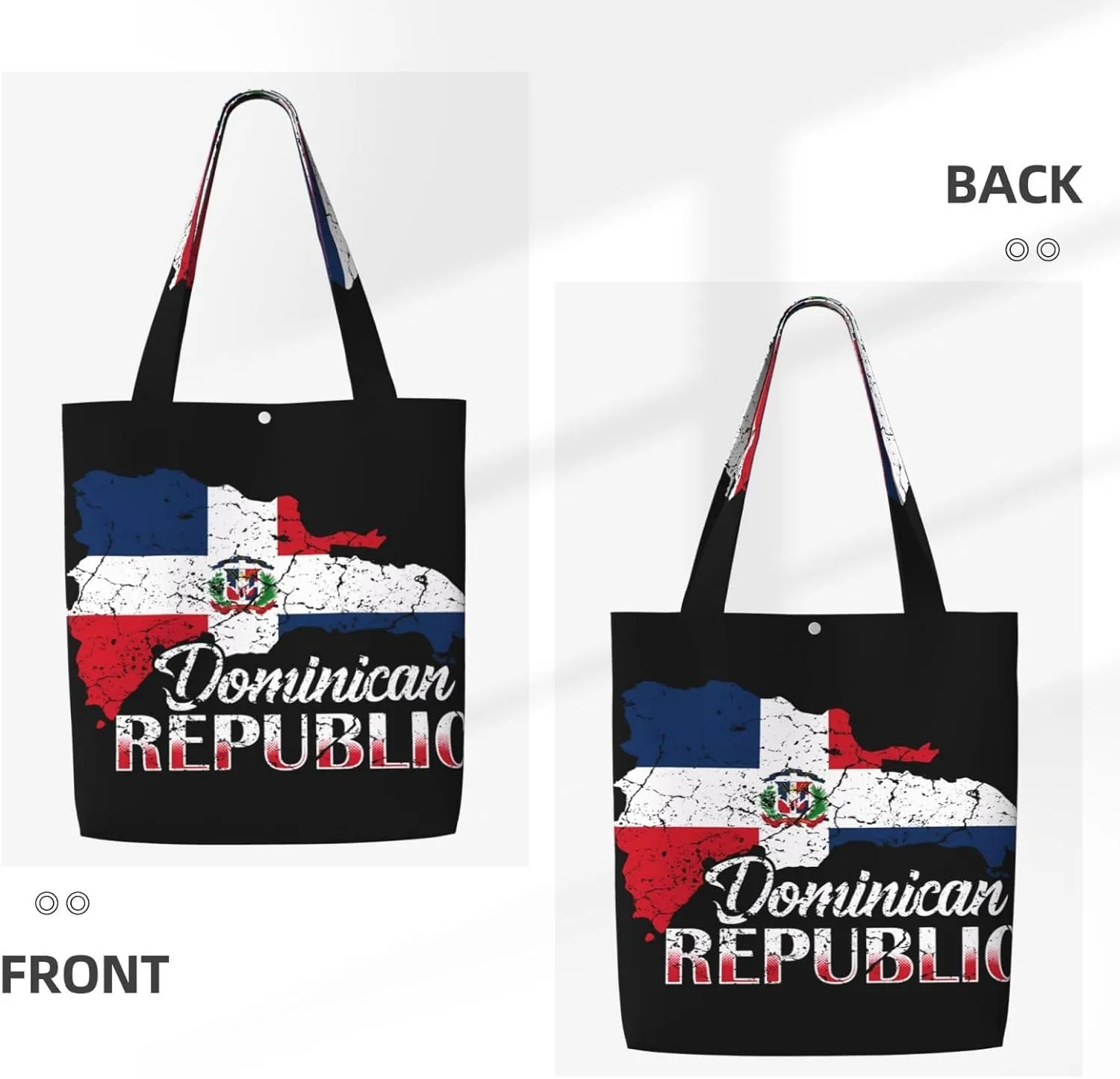 Dominican Republic Flag Canvas Totes Bag Shoulder Bags Shopping Crossbody Work Bag 13.8 X 15.4 inch