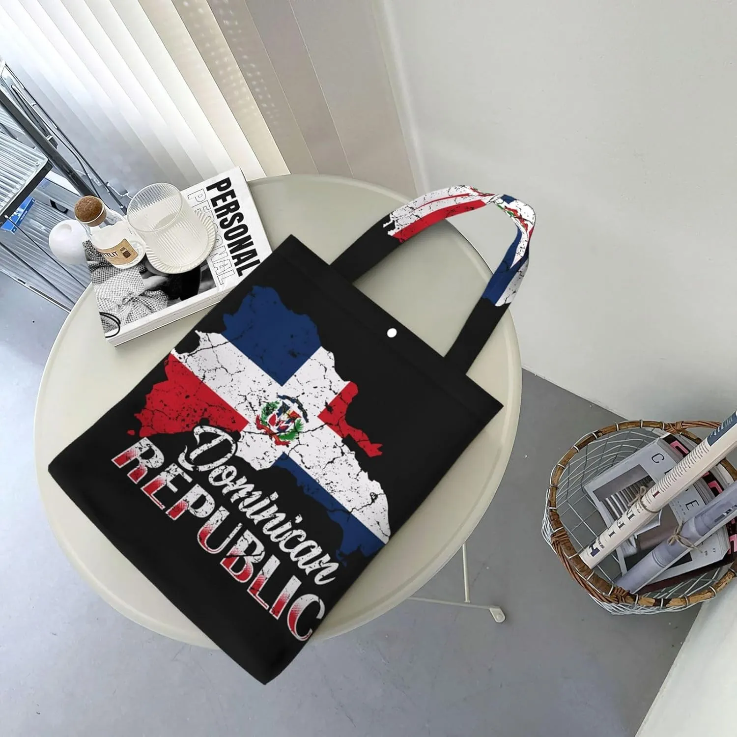 Dominican Republic Flag Canvas Totes Bag Shoulder Bags Shopping Crossbody Work Bag 13.8 X 15.4 inch