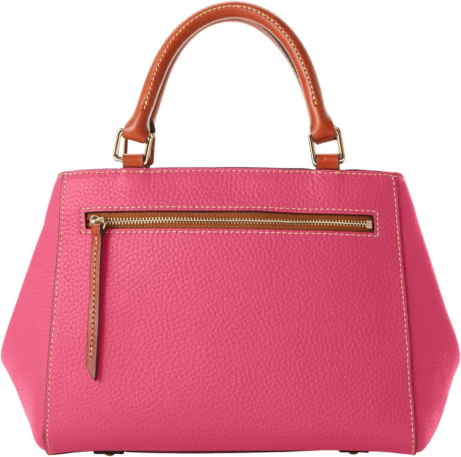 Dooney & Bourke Designer Handbags for Women, Pebble Grain Leather Small Satchel Bag with Crossbody Strap