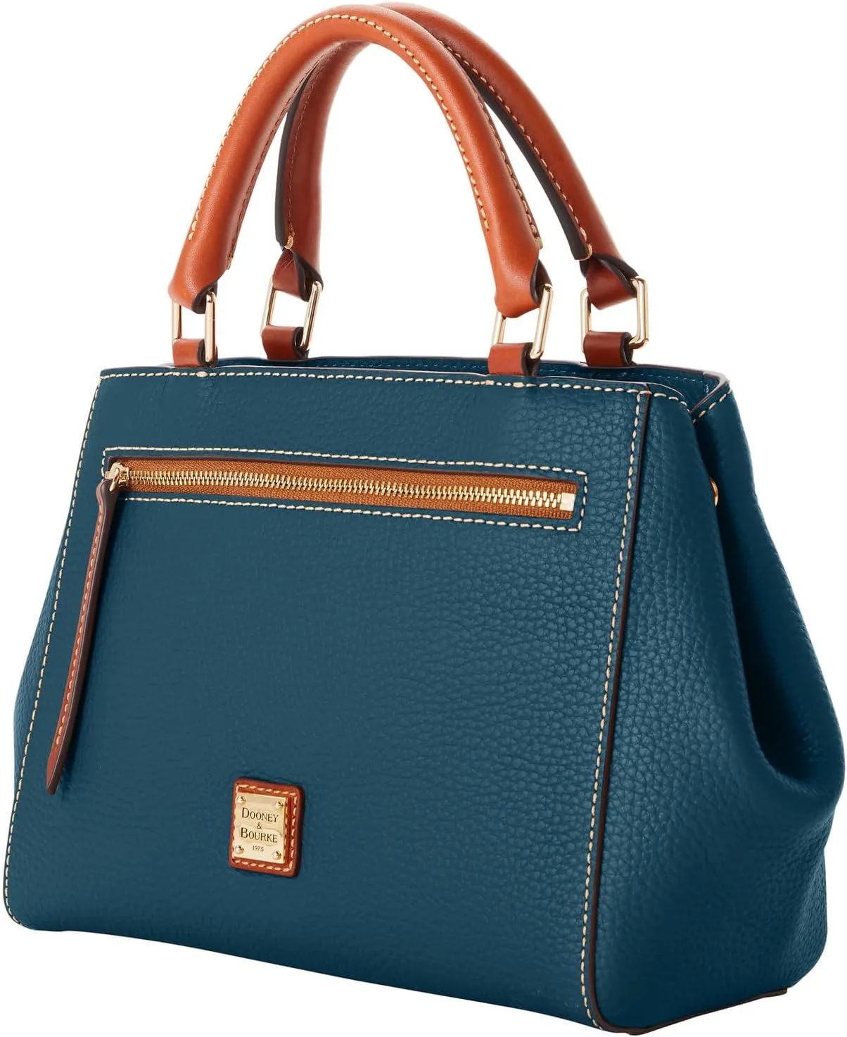 Dooney & Bourke Designer Handbags for Women, Pebble Grain Leather Small Satchel Bag with Crossbody Strap