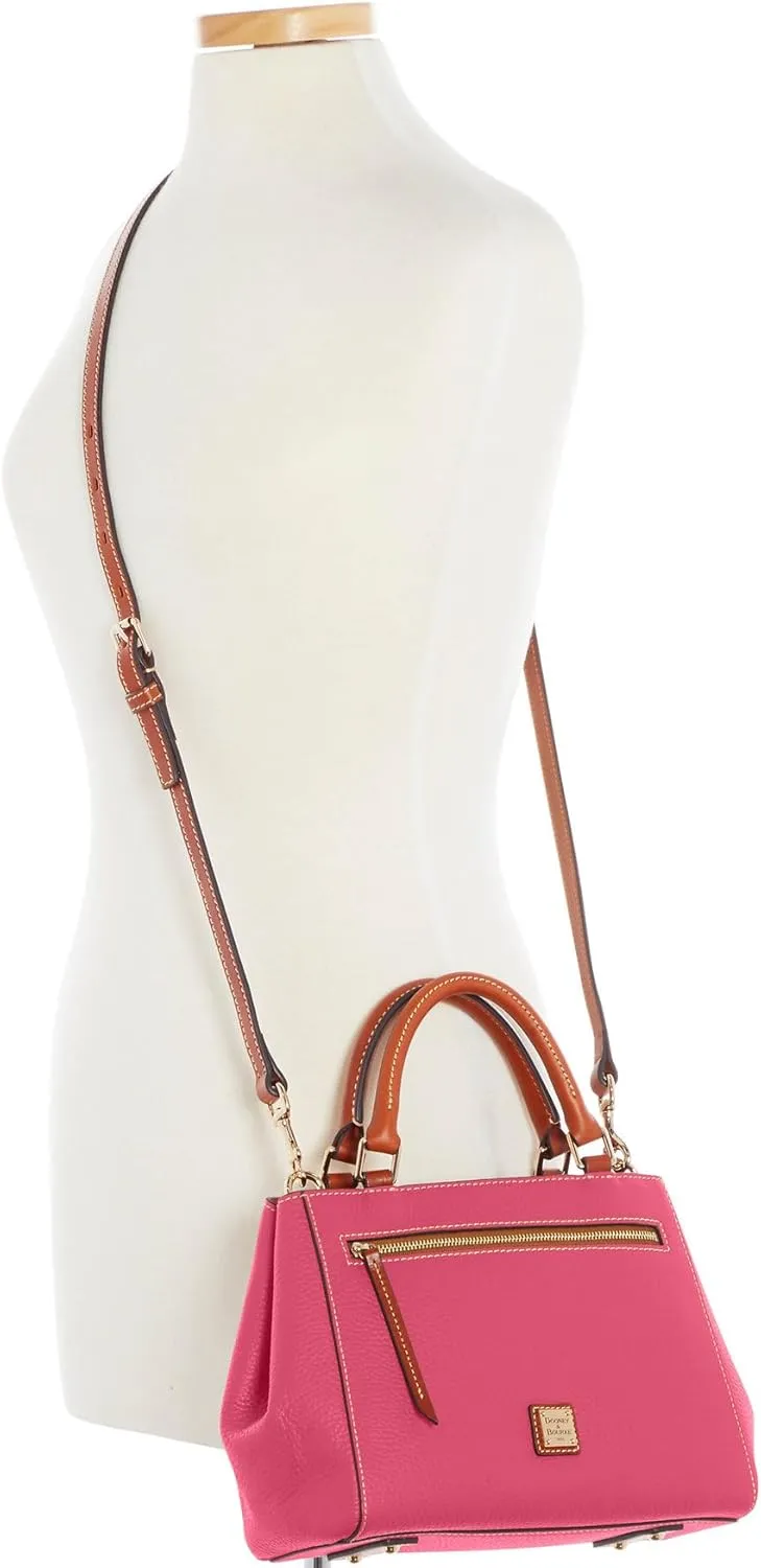 Dooney & Bourke Designer Handbags for Women, Pebble Grain Leather Small Satchel Bag with Crossbody Strap