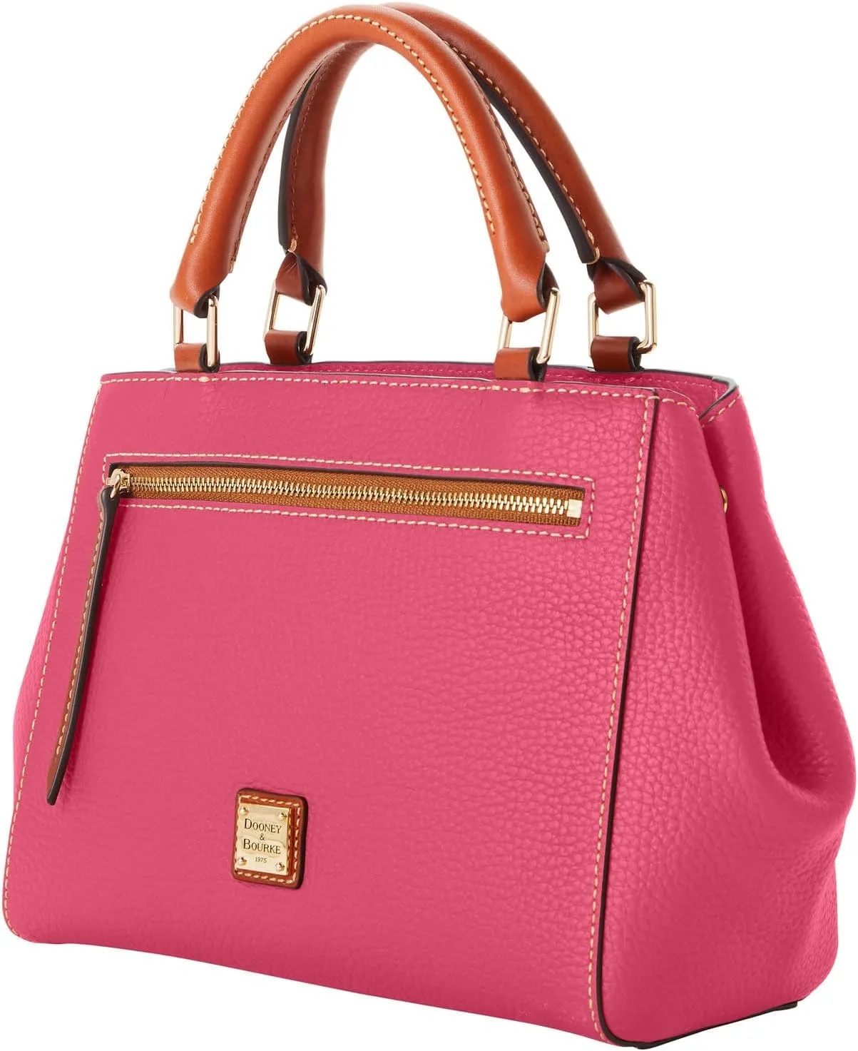 Dooney & Bourke Designer Handbags for Women, Pebble Grain Leather Small Satchel Bag with Crossbody Strap