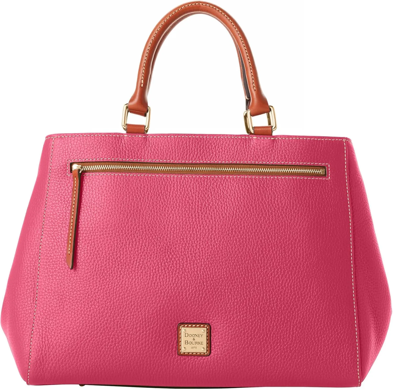 Dooney & Bourke Handbag, Pebble Grain Zip Satchel - Hot Pink