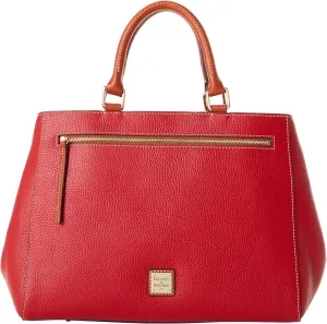 Dooney & Bourke Satchel Bags for Women, Pebble Grain Leather Zip Satchel Handbag with Crossbody Strap