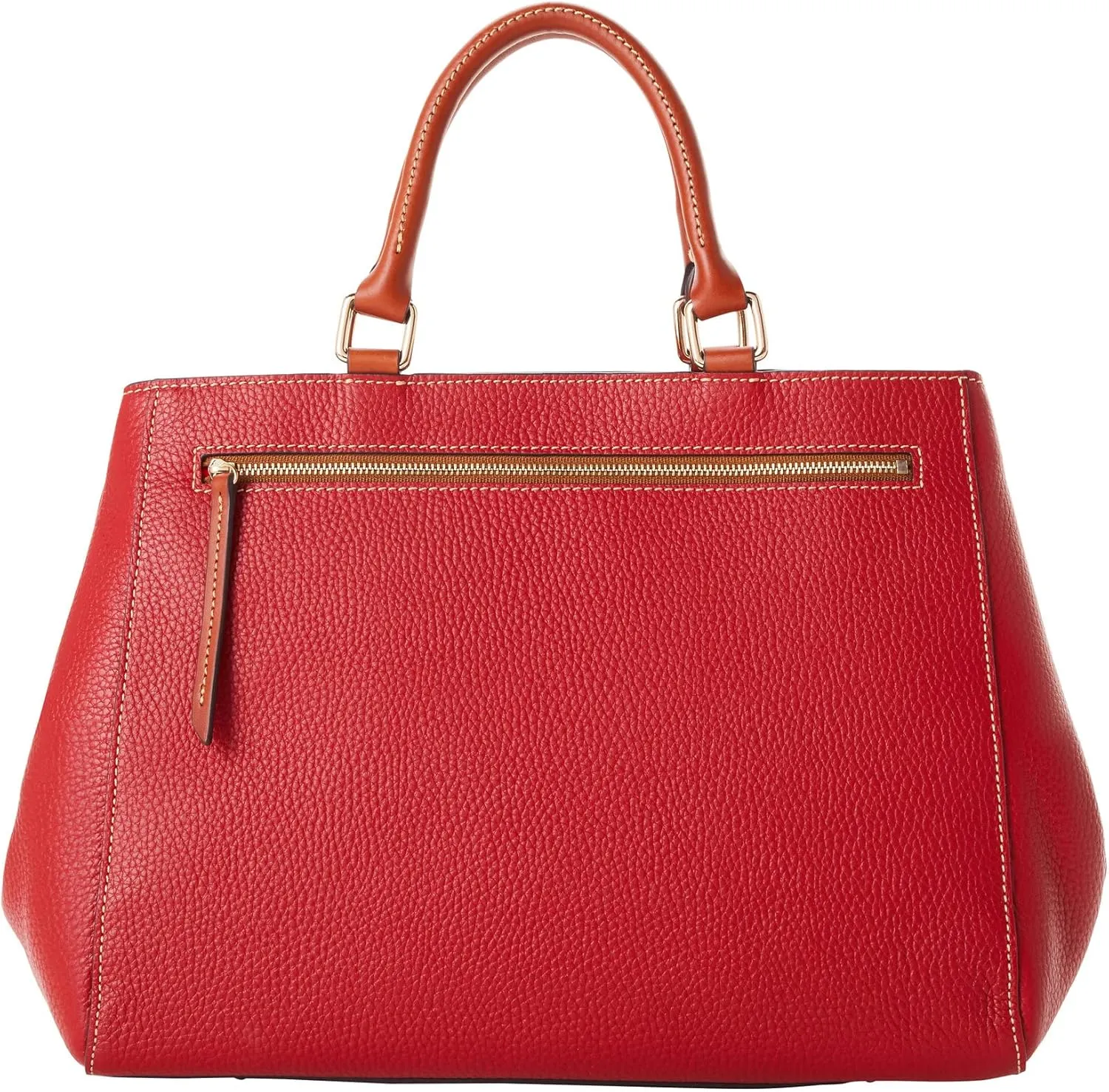 Dooney & Bourke Satchel Bags for Women, Pebble Grain Leather Zip Satchel Handbag with Crossbody Strap