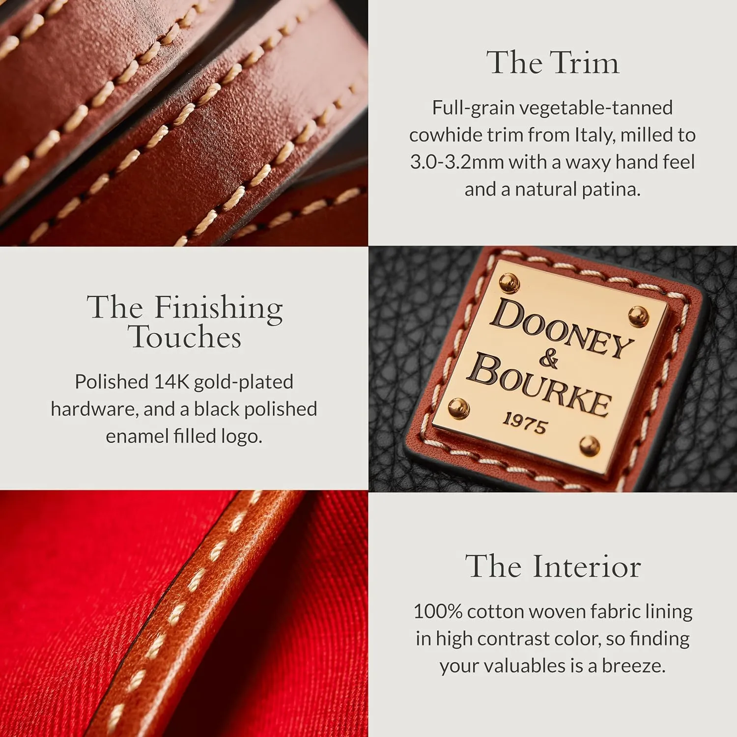 Dooney & Bourke Satchel Bags for Women, Pebble Grain Leather Zip Satchel Handbag with Crossbody Strap