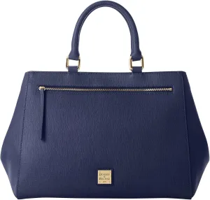 Dooney & Bourke Satchel Bags for Women, Saffiano Leather Satchel Handbag with Top Handles & Crossbody Strap