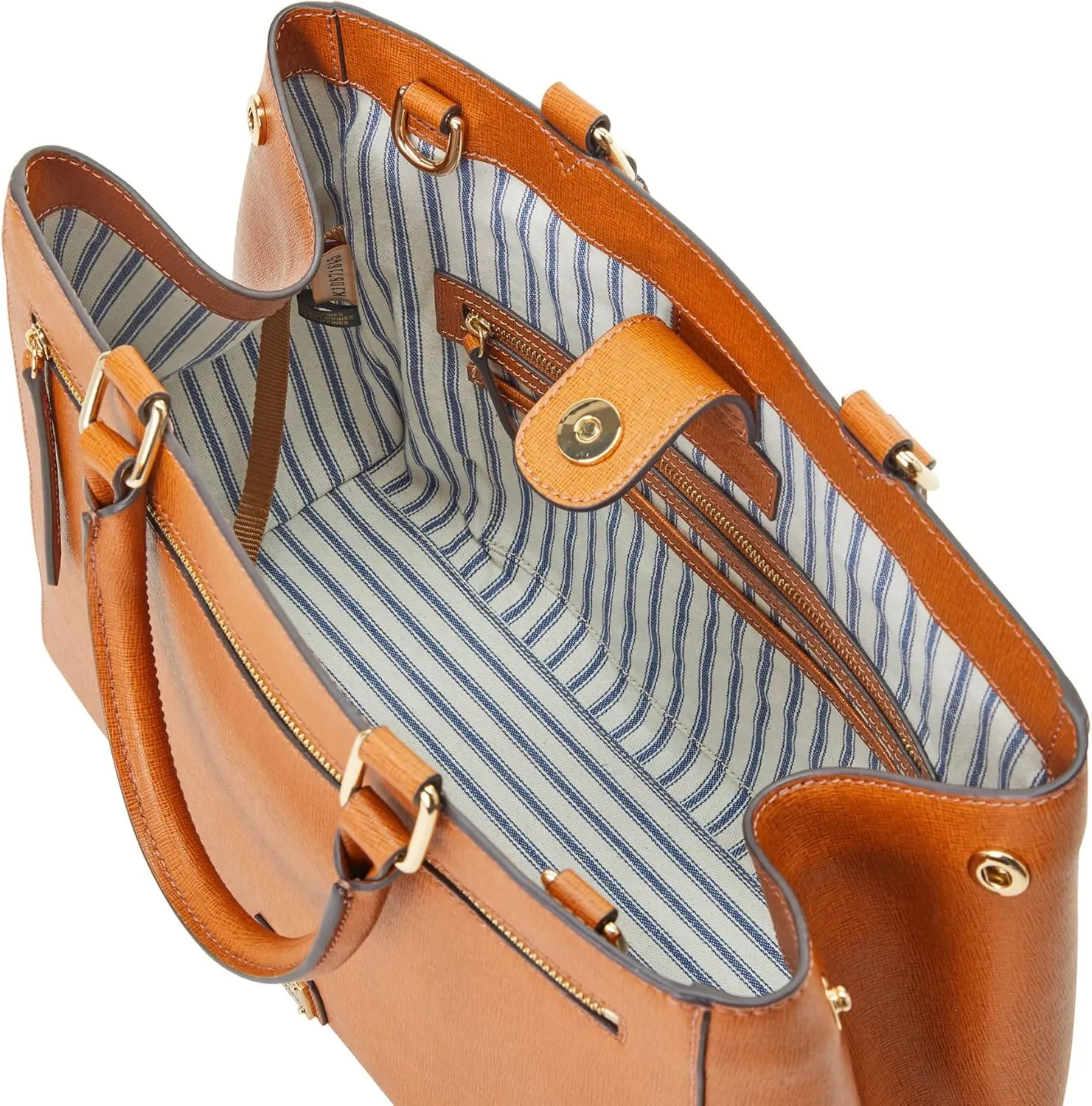 Dooney & Bourke Satchel Bags for Women, Saffiano Leather Satchel Handbag with Top Handles & Crossbody Strap