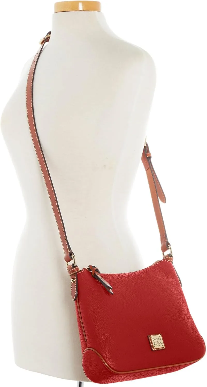 Dooney & Bourke Women's Crossbody Hobo in Pebble Grain Leather, Medium Handbag with Adjustable & Detachable Shoulder Strap