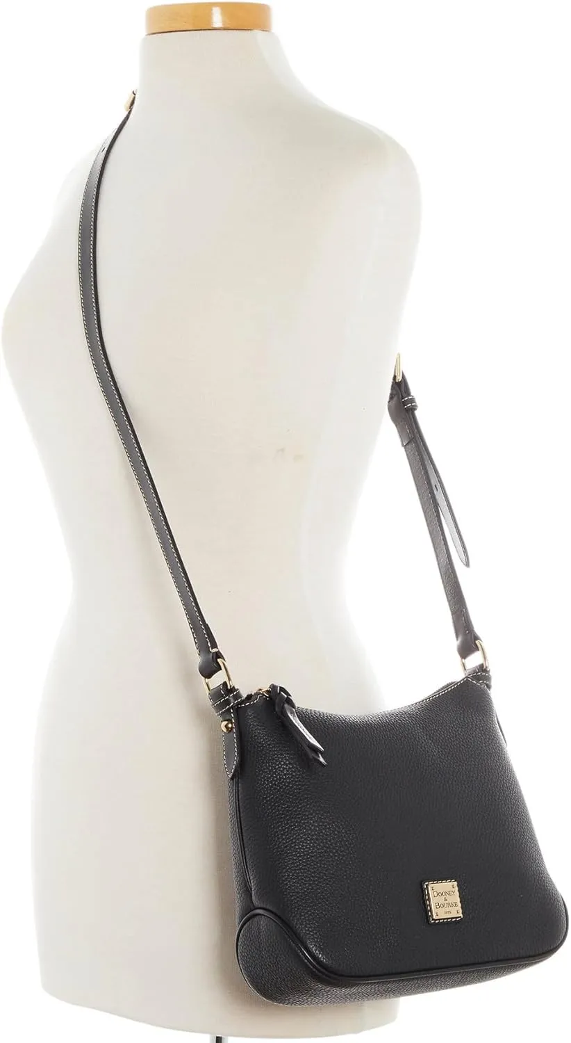 Dooney & Bourke Women's Crossbody Hobo in Pebble Grain Leather, Medium Handbag with Adjustable & Detachable Shoulder Strap