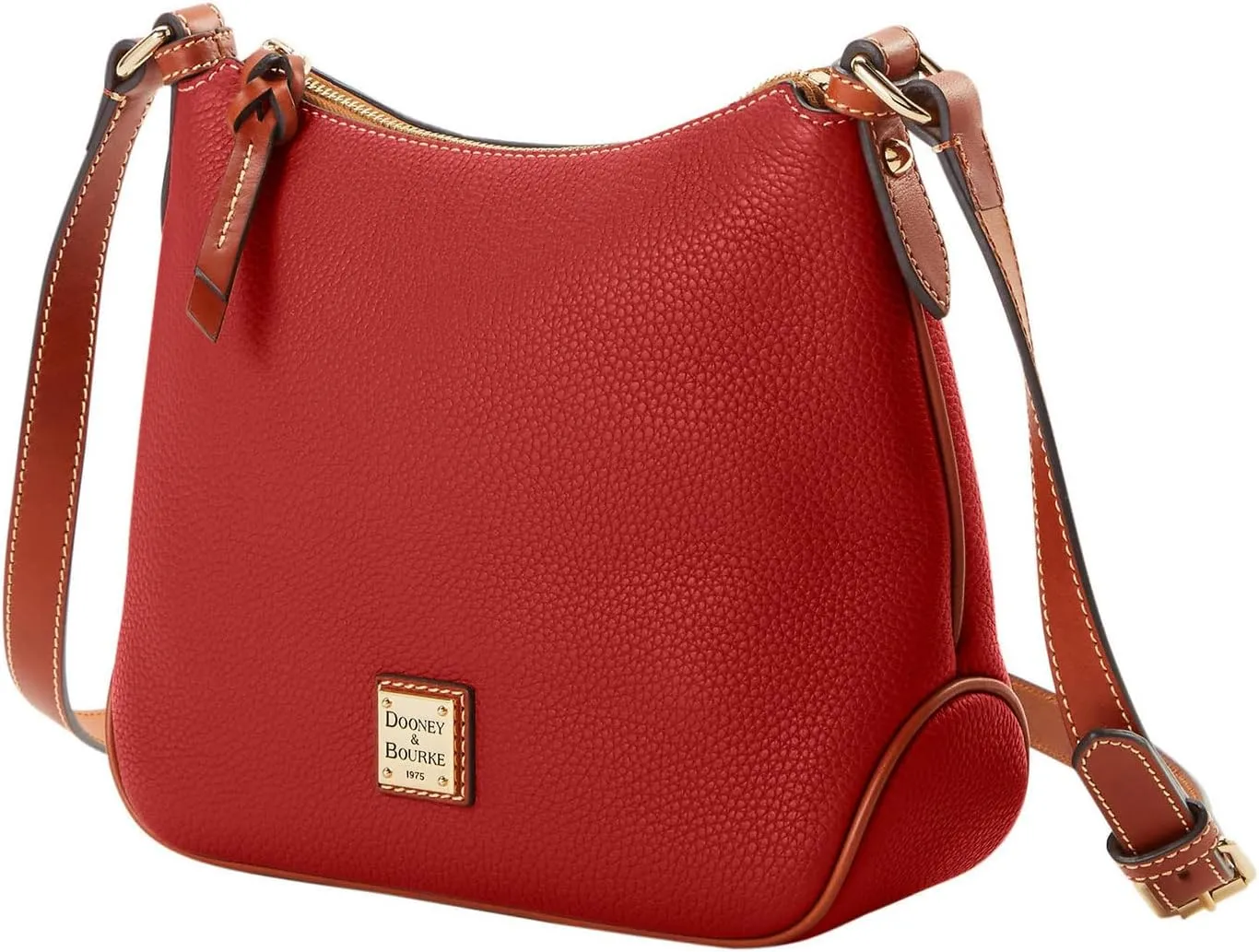 Dooney & Bourke Women's Crossbody Hobo in Pebble Grain Leather, Medium Handbag with Adjustable & Detachable Shoulder Strap