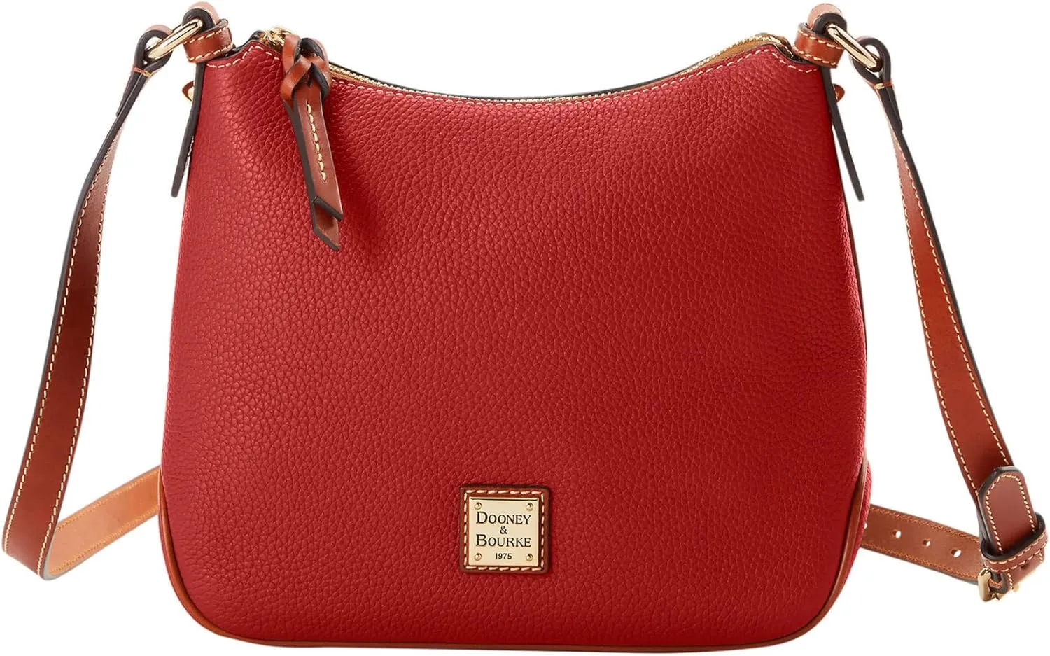 Dooney & Bourke Women's Crossbody Hobo in Pebble Grain Leather, Medium Handbag with Adjustable & Detachable Shoulder Strap