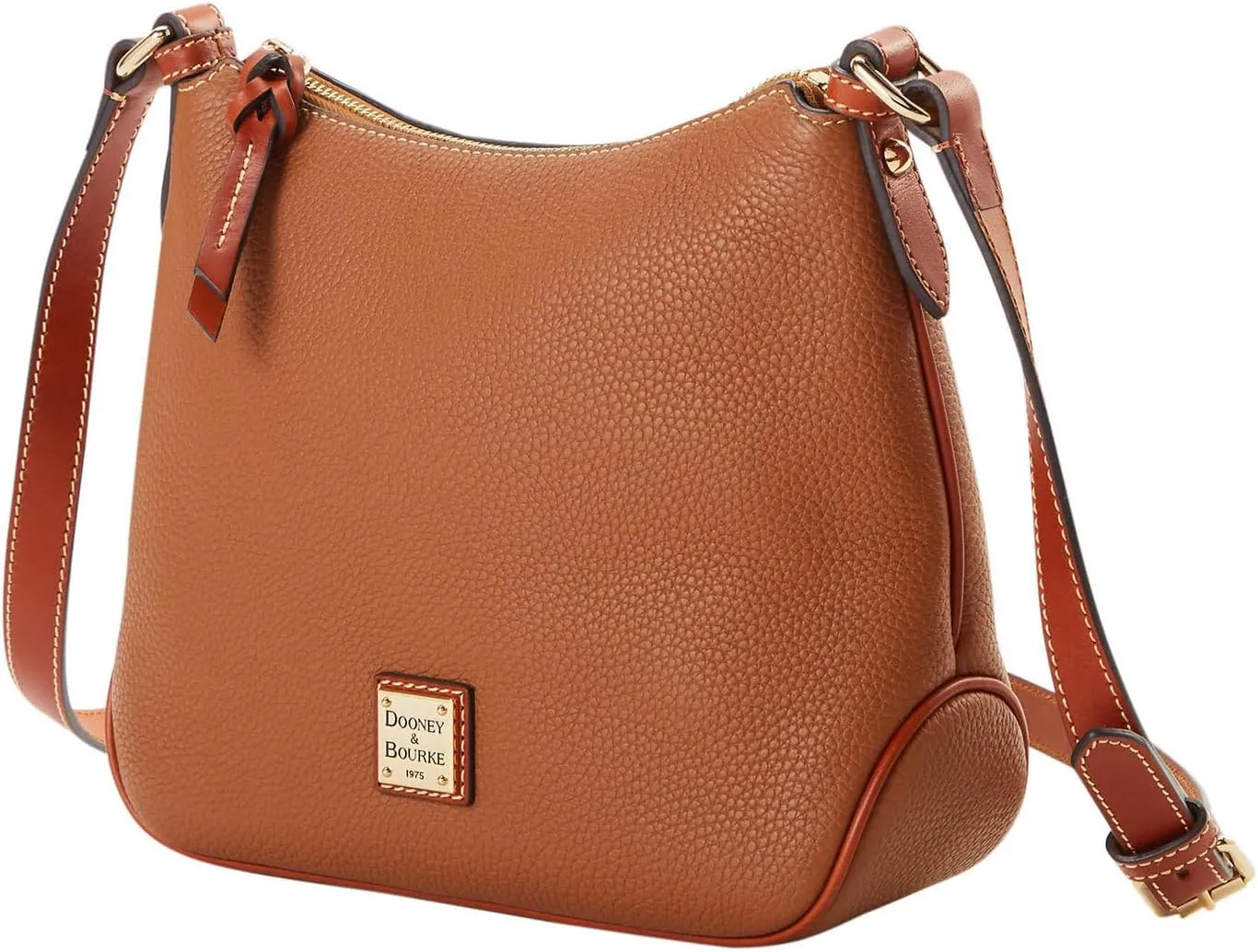 Dooney & Bourke Women's Crossbody Hobo in Pebble Grain Leather, Medium Handbag with Adjustable & Detachable Shoulder Strap