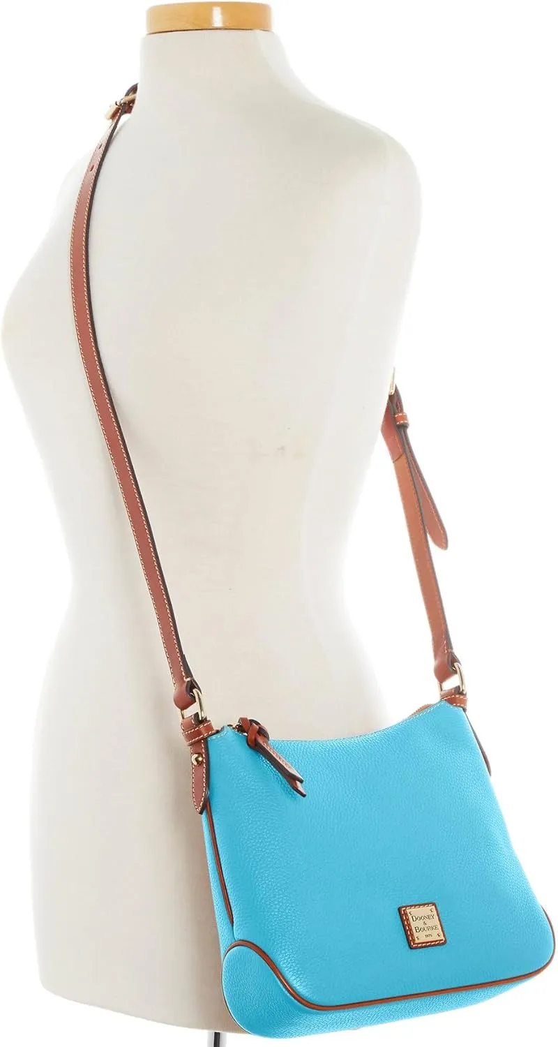 Dooney & Bourke Women's Crossbody Hobo in Pebble Grain Leather, Medium Handbag with Adjustable & Detachable Shoulder Strap