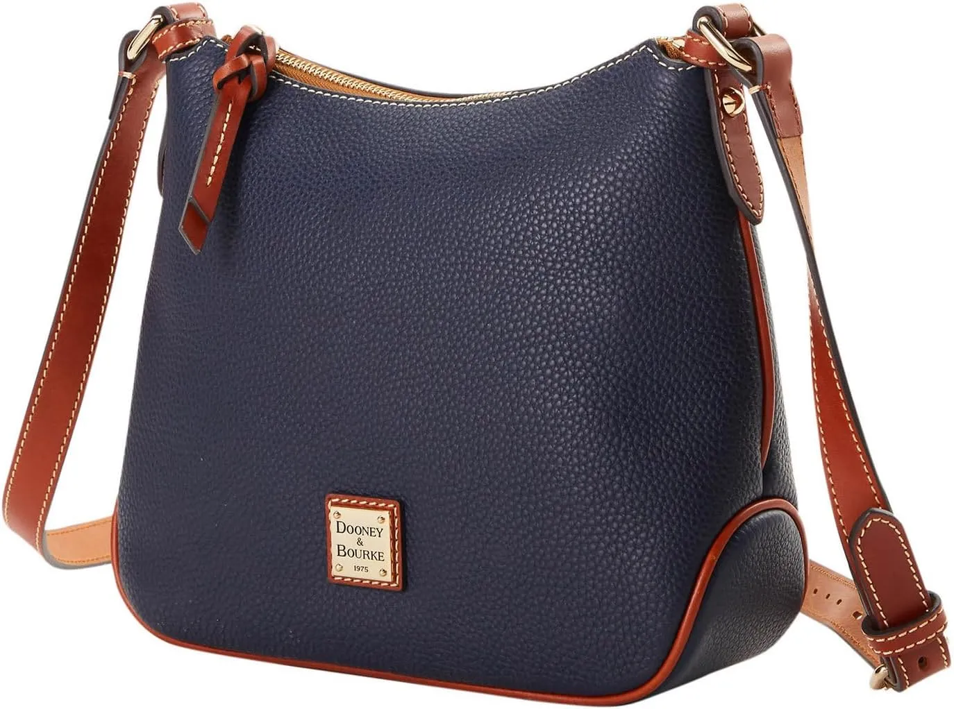 Dooney & Bourke Women's Crossbody Hobo in Pebble Grain Leather, Medium Handbag with Adjustable & Detachable Shoulder Strap