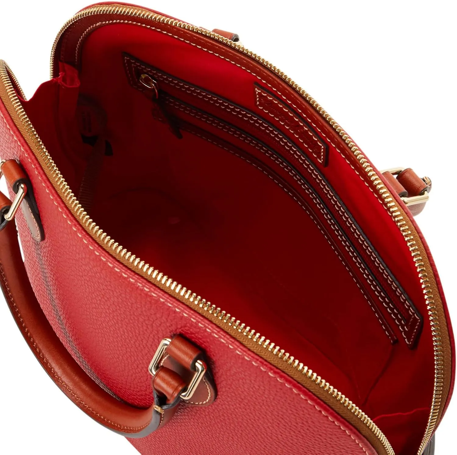 Dooney & Bourke Women's Domed Satchel in Pebble Grain Leather, Large Handbag with Adjustable & Detachable Shoulder Strap
